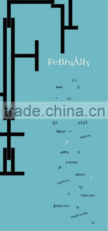Fashionable and Simple Paper Wall Calender Roll 2014