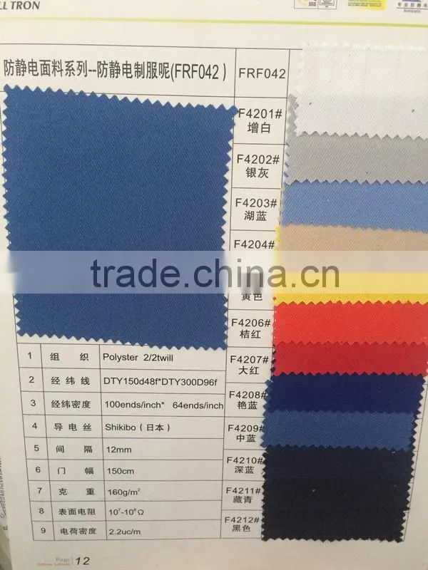 100% Polyester Conductive Fabric/esd fabric/AntiStatic Fabric For Cloth