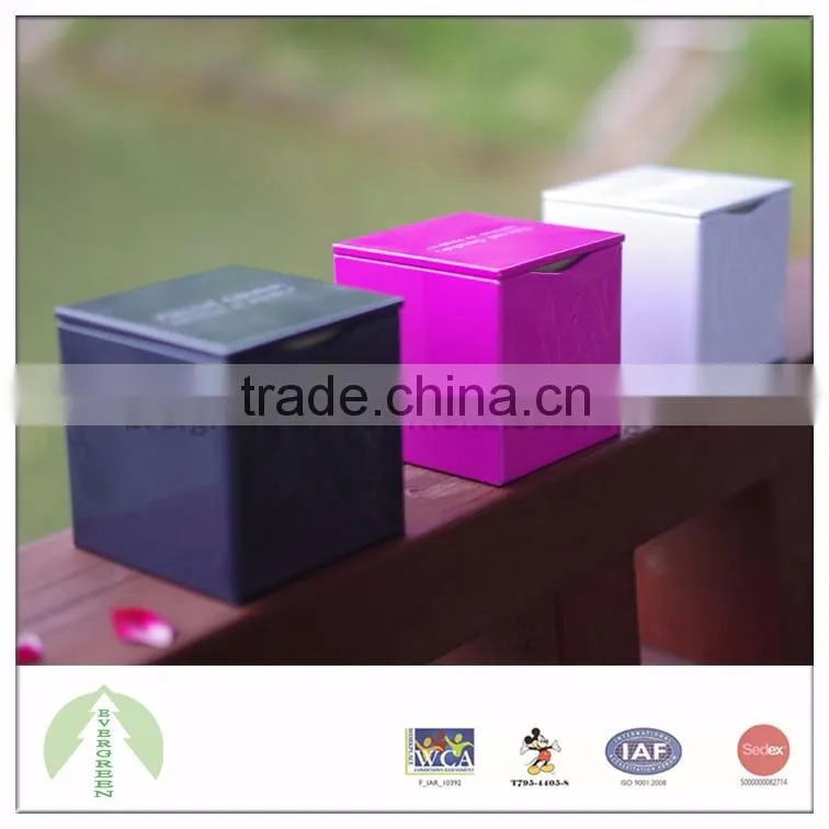 Wholesale 6.35*6.35*6.40cm exit mold tin packaging with double lid