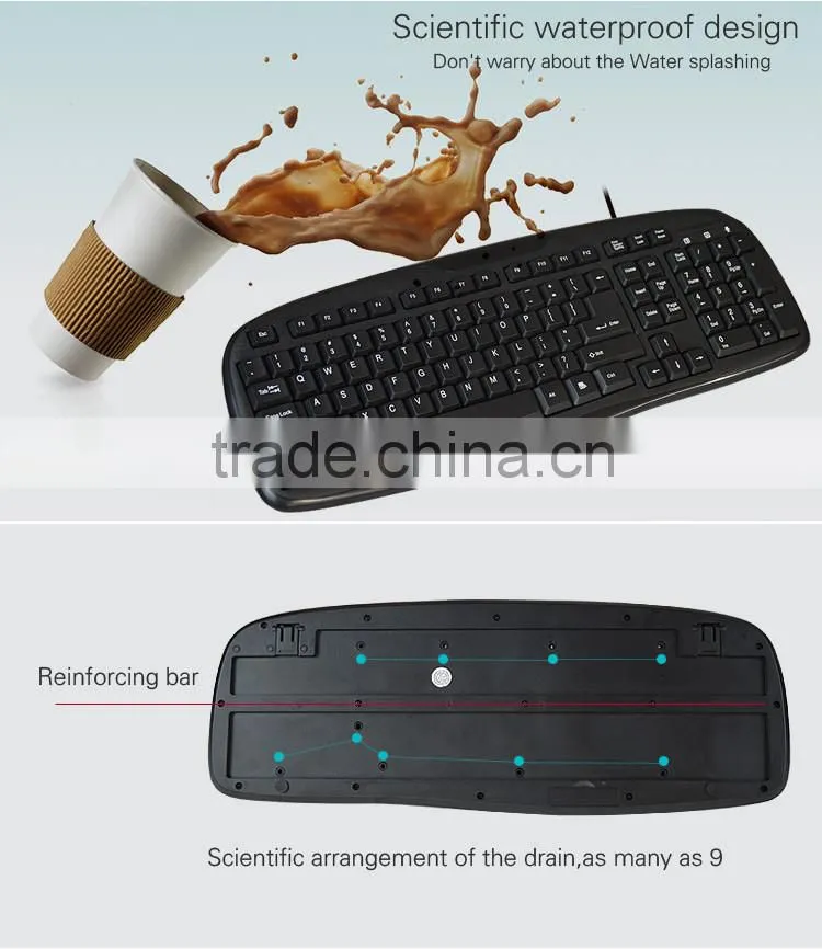 Shenzhen 11 years directly sale wired waterproof keyboard for laptop