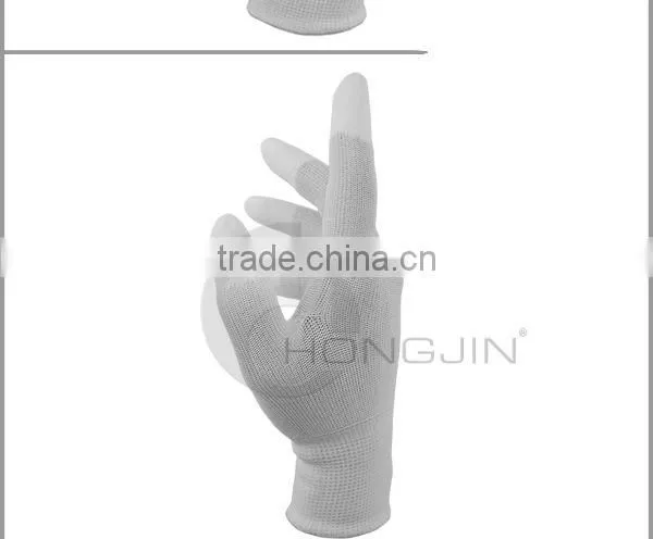PU Coated Fingertips Antistatic Nylon Work Glove