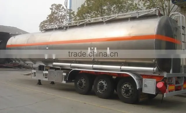 stainless steel tank semi-trailer 40000- 45000 Litres fuel tanker truck capacity