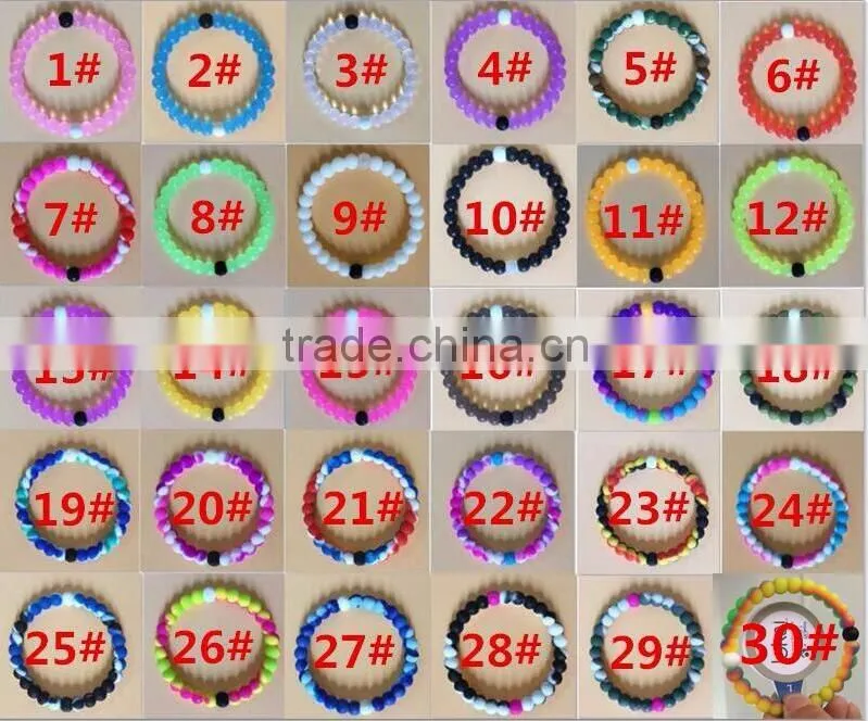 Hot selling jewelry string color silicone bead bracelets