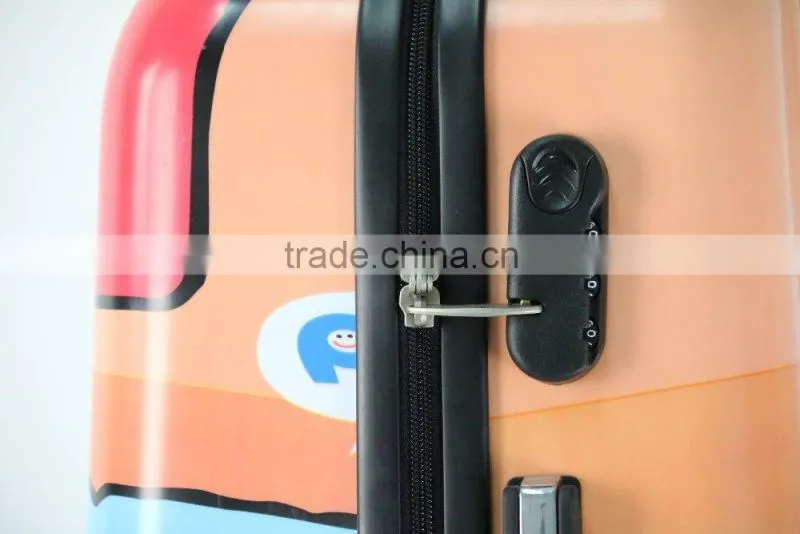kids trolley printed designing colorful figures ABS+PC trolley hard case luggage