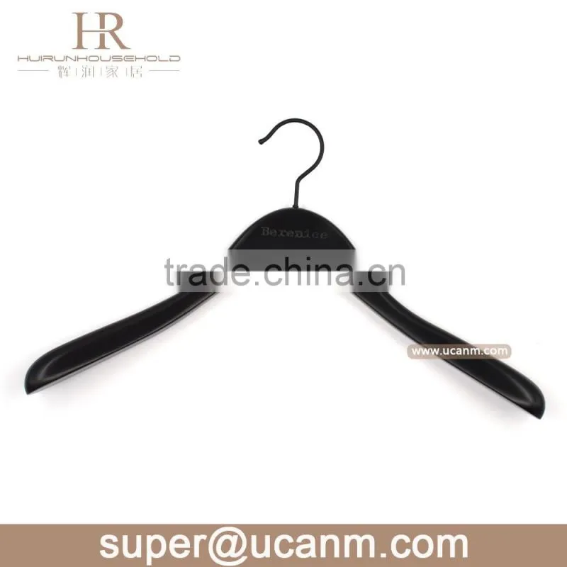 HRW-86I0B luxury lotus wooden clothes coat hanger balck finish