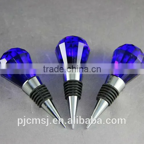 Wholesale Blue Beautiful Crystal Wine Stopper For wedding thank you gifts