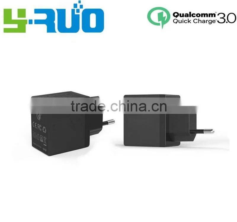 UK EU, US plug Qualcomm certified quick charge QC 3.0 /2.0 wall Charger Passed UL, ETL, FCC, CE