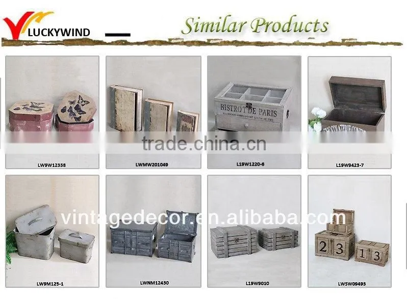 Shabby chic well-design wood box set 3 legs