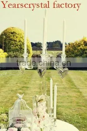 pure diamondcut crystal glass candle holder for wedding decorations (R-759