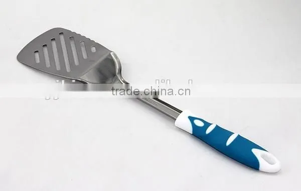 PP+TPR material handle type cooking tool stainless steel frying turner with gear edge