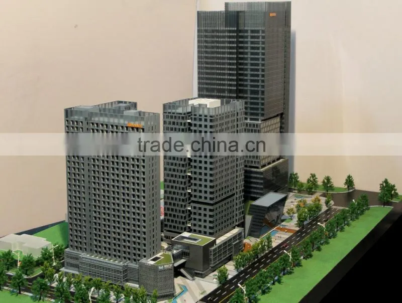 Acrylic , Plastic 3D Architectural Scale Model Miniature Commercial House Model