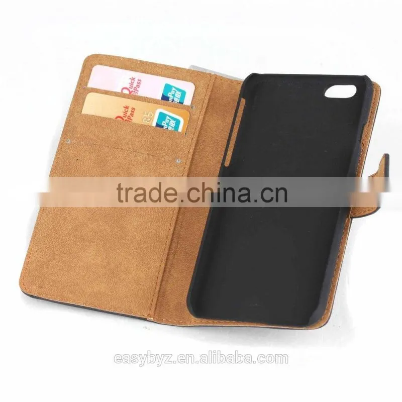 Factory Book Excellant Fold Flip Real Leather Cover Case for Apple iPhone 6 plus 5.5' inch
