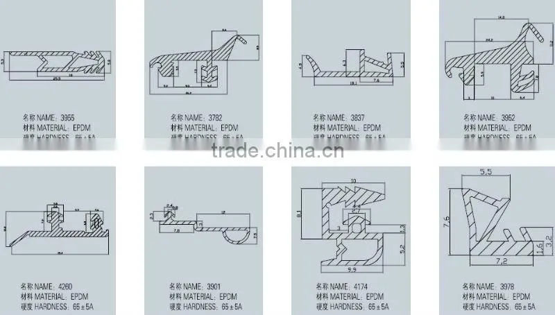 EPDM rubber profile for Wooden windows&doors