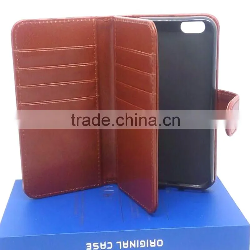 The Most Hot 5 Inch Genuine Leather Wallet Mobile Phone Case For Vivo y31 iphone 4 5 6 6s se