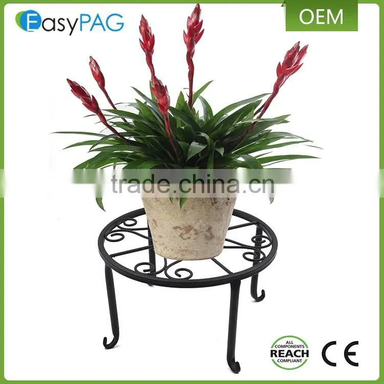 Factory price garden supplies floor standing iron metal flower pot rack