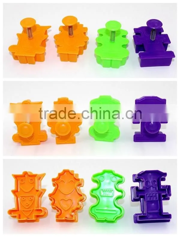 Spring press Cookie cutter type biscuit mold suit with robot shape serious