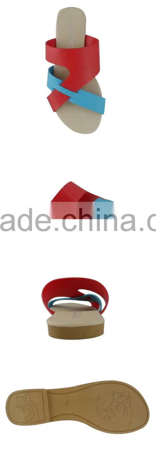 Factory price ladies cross-belt shenae grimes flat slippers and shoes