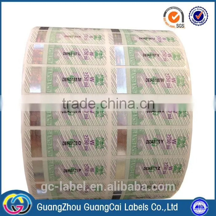 Direct manufacture cheap colorful hologram label sticker printing self adhesive labels stickers