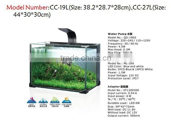 Coffee table glass fish tank aquarium mini fish tank