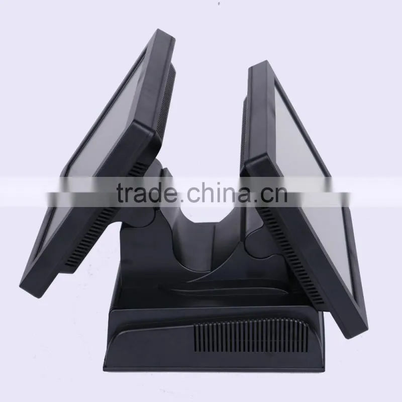 Dual-screen full-flat all-in-one Touch POS machine, 15'' touch POS system, restaurant pos system