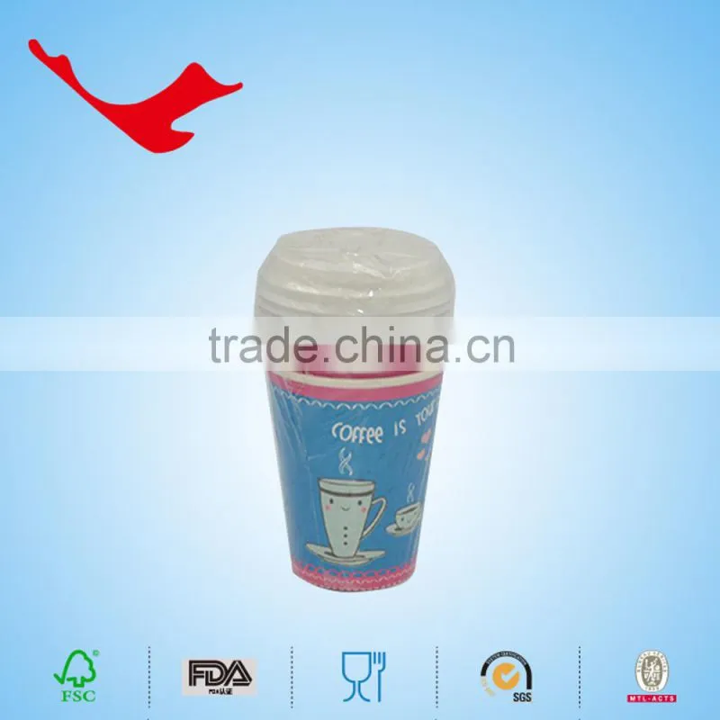 print paper cup with lid and straw for coffee tea &beverage