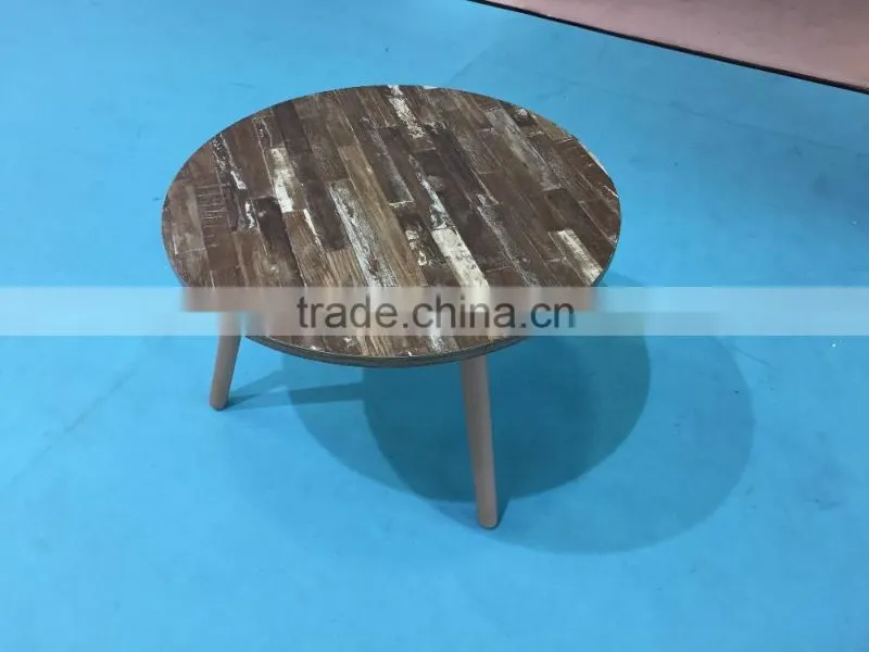 small wooden coffee table with beech wood legs
