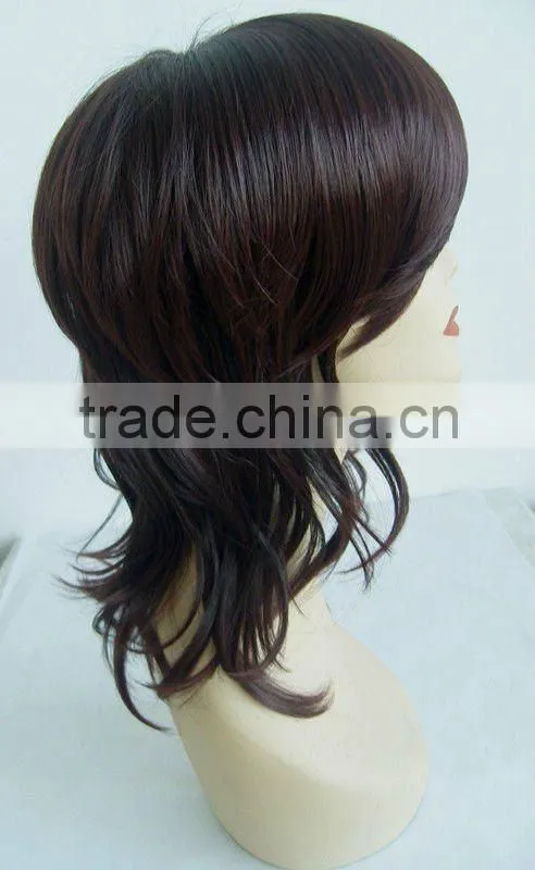 wholesale black and red medium curly wig