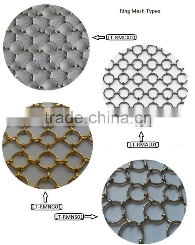 Decorative metal screen mesh for interior room divider