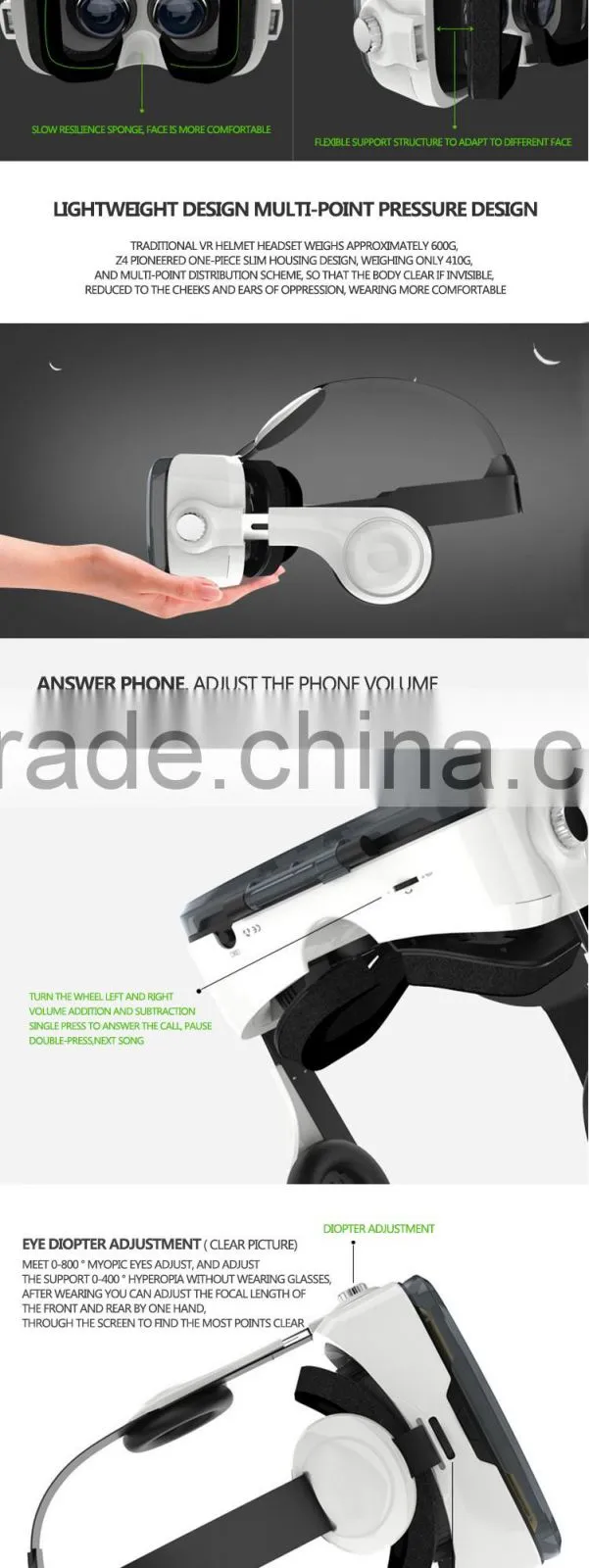 Best selling Smartphone vr Headset Virtual Reality Glasses VR box z4