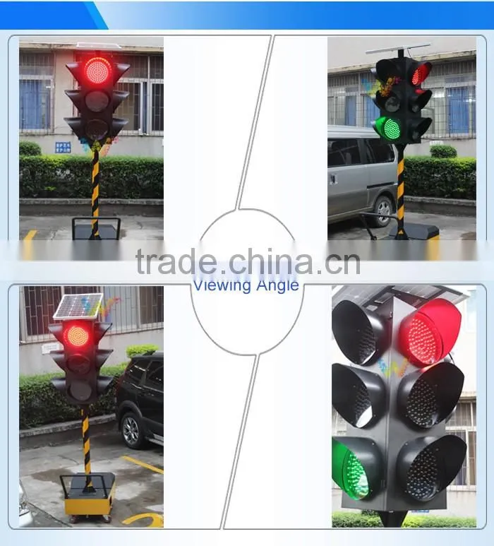 High quality 300mm four direction solar powered temporary led traffic signal light