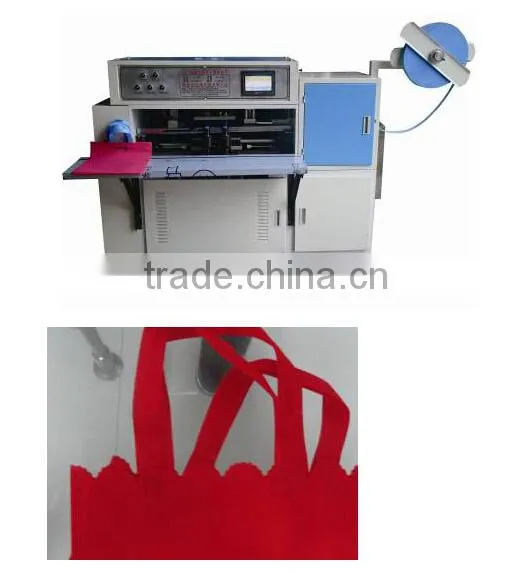 Manual non woven shopping bag handle attaching machine