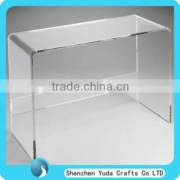 U pedestal sofa table lucite occasional table bending clear acrylic console table