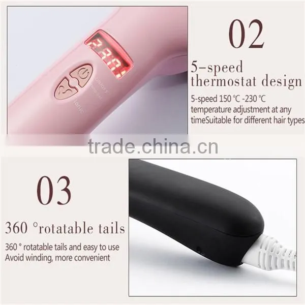Easy to use Ethereal blue,black, pink Heating hair straightener