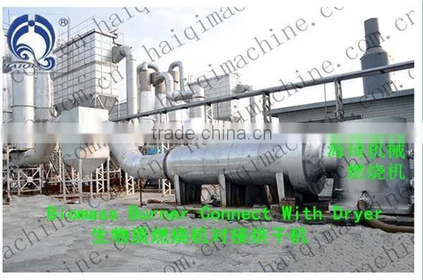 Biomass burner in machine for drying system