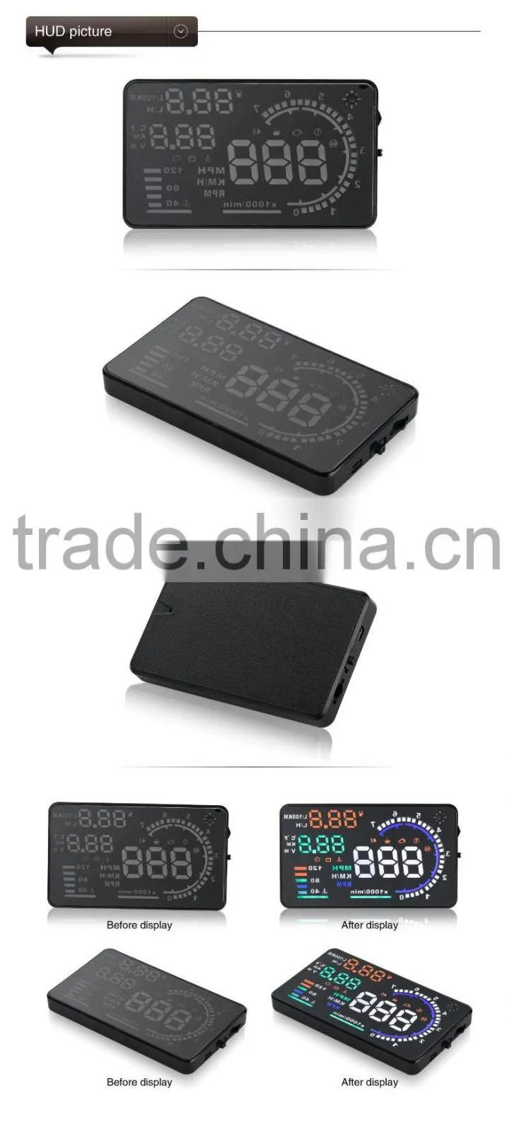 Head up display GPS OBD car speed limiter HUD A8