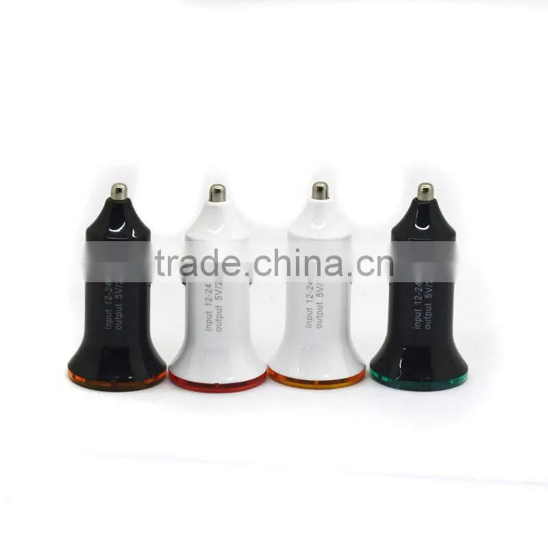 Universal dual usb car charger, 2100mA usb car charger With the aperture support MP3, MP4, mobile phone, GPS, ipod