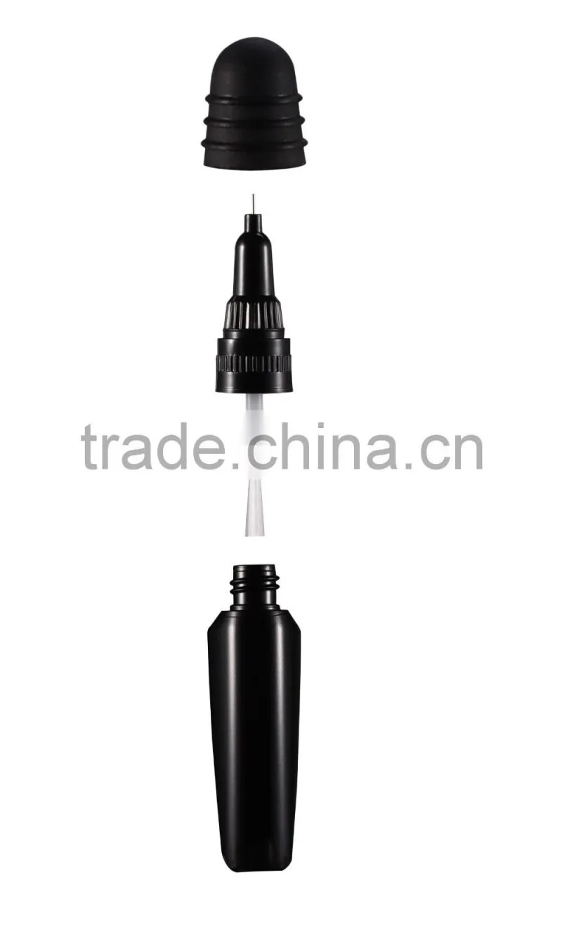 black round empty plastic cosmetics brush pen