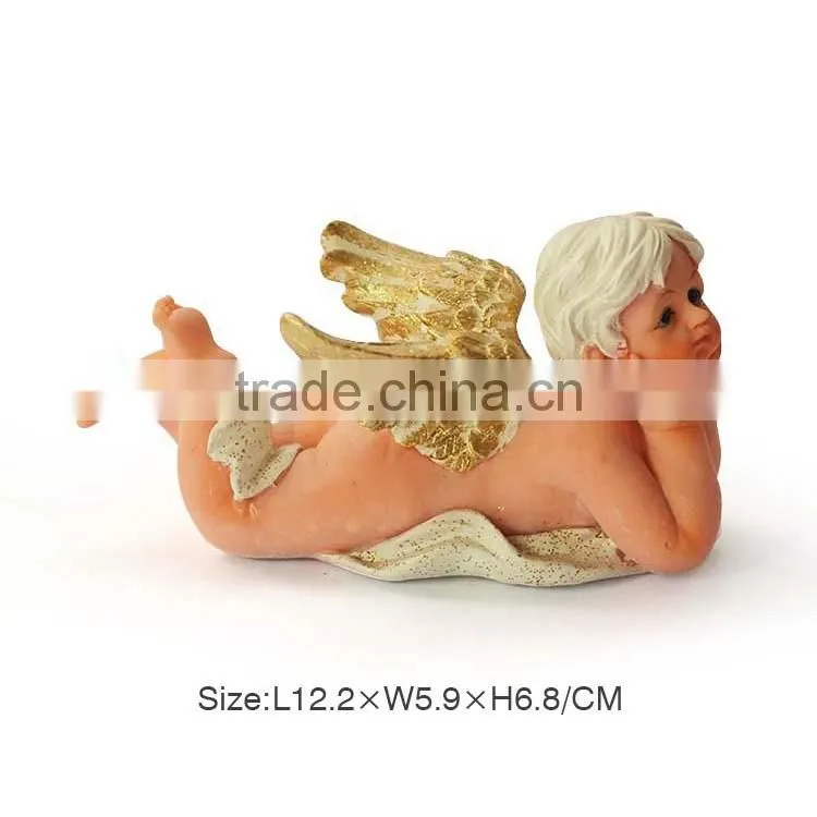 Polyresin Baby Sculpture With Chair Shoes Horse Photo Frame Leaf Holding Baby Figurine Resin Cute Baby Statue