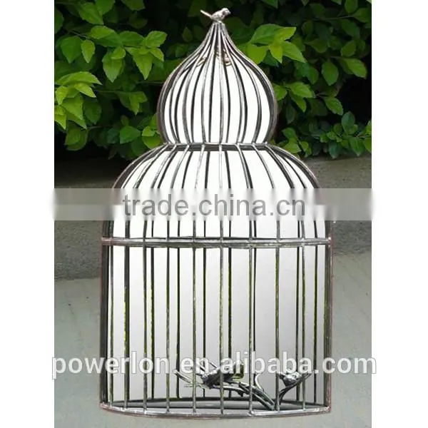 POWERLON Black Ornate Garden Iron Window Mirror Outdoor Furniture