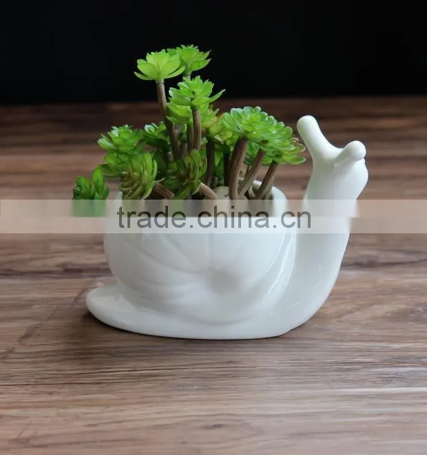 New style creative cute animal shape ceramic flower pots for succulents with hole
