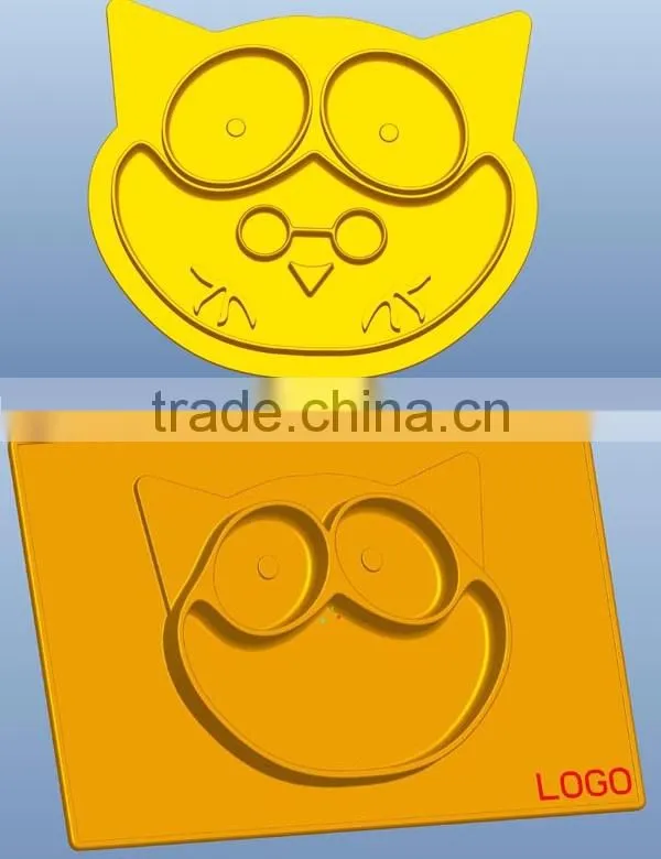 baby toddler lunch dinner silicone mat bowl cute design teach good meal habit