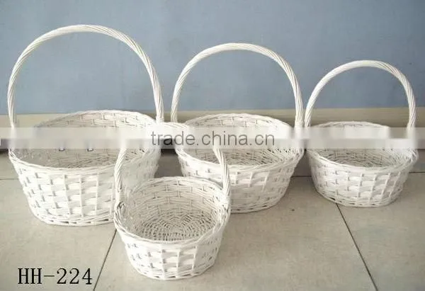 4pcs wholesale white wicker baskets for gifts