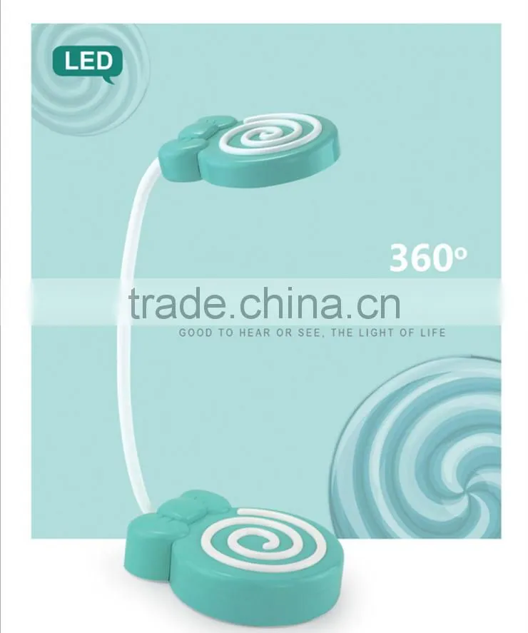 Cute Lollypop Shape Table Lamp With Touch Sensor, USD Charge LED Night Light For Study