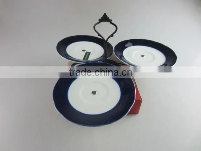 Glazed ceramic cake stand with color box in stock