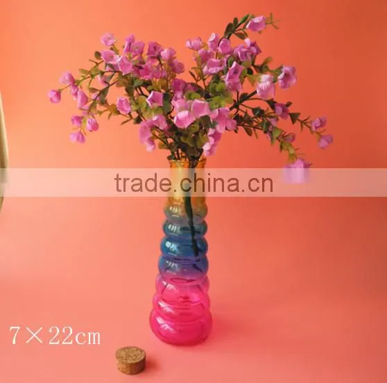 mini long home decoration Trumpet glass flower bottle vase