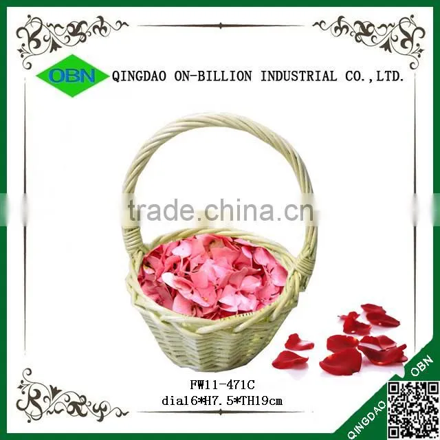 Cheap wicker decorate flower girl basket wedding
