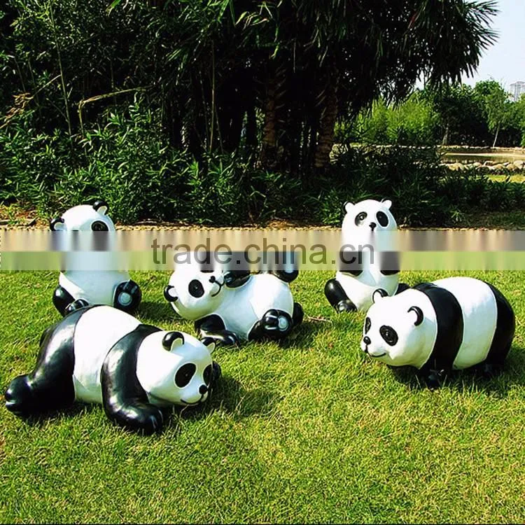 resin outdoor animal statues fiberglass garden panda statue for sale