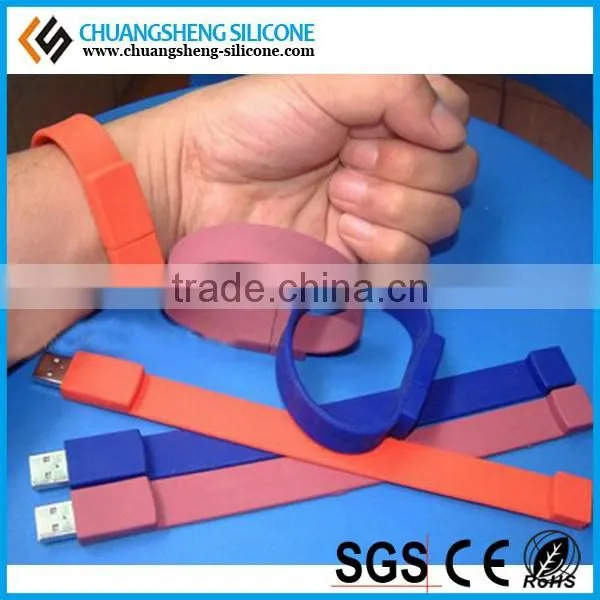 2015 SLAP USB BRACELET/USB BANGLES MADE OF 100%PURE SILICONE