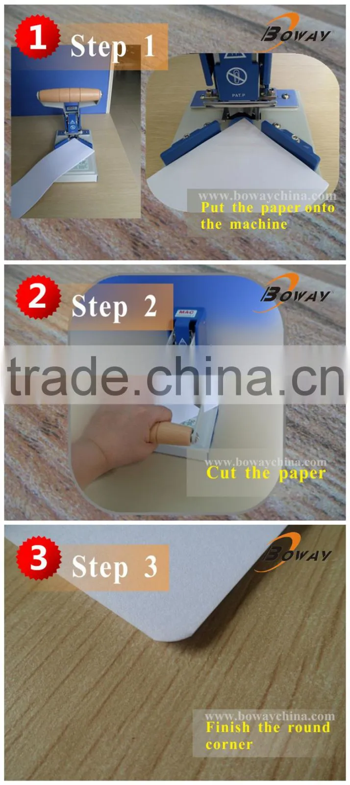 Boway service S-100 manual round corner cutting machine