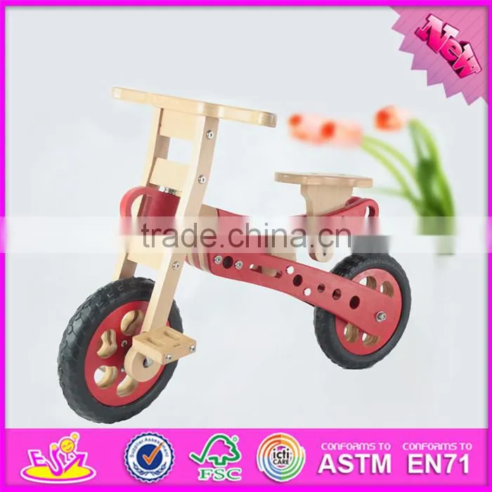 2016 high quality wooden kids bike ride toy, top fashon wooden kids bike ride toy W16C150